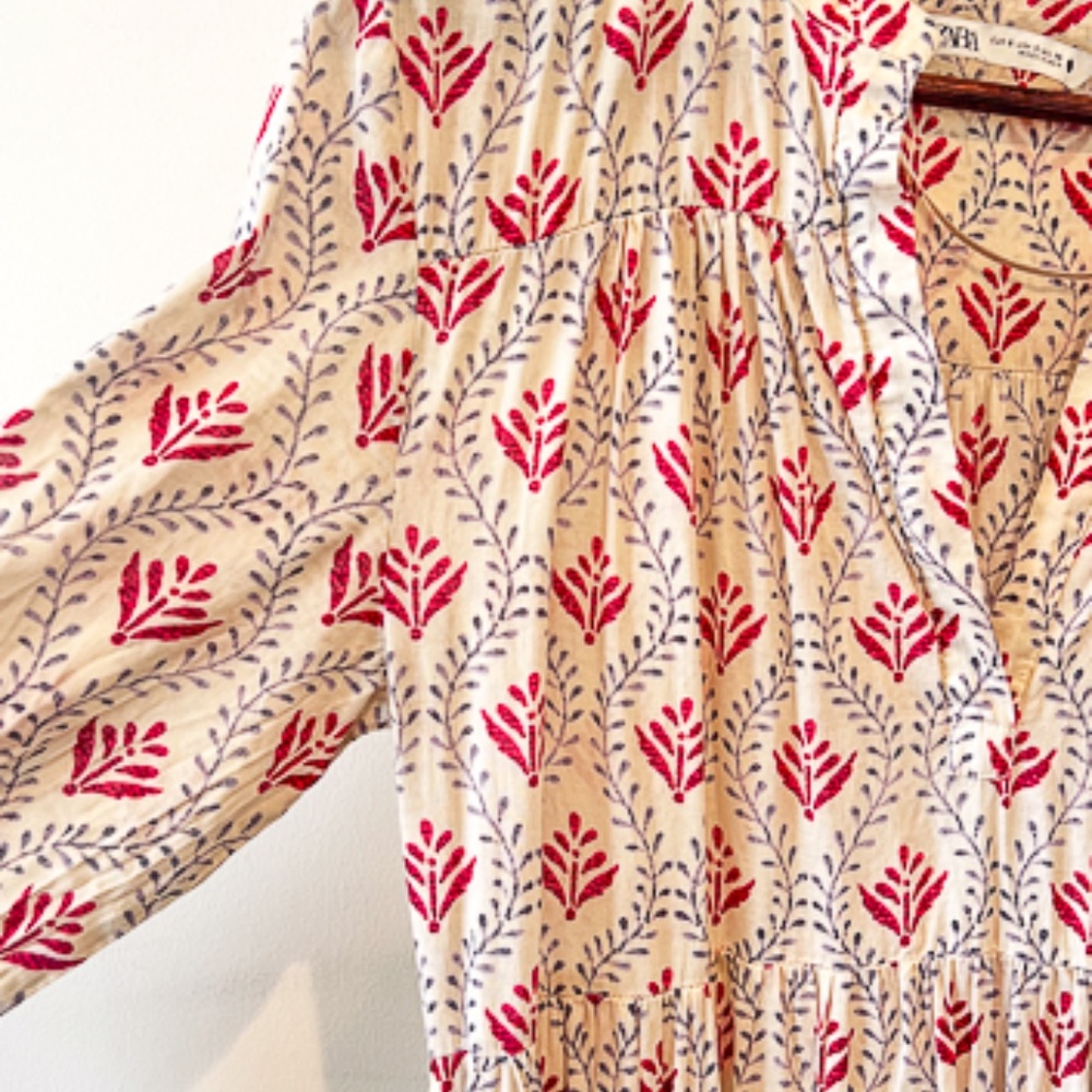 Zara Long Sleeved Cotton Maxi